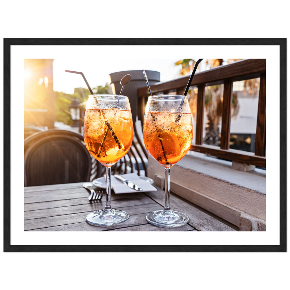 30x40 cm Cocktail Poster "Cocktailbar" in schwarzem Rahmen