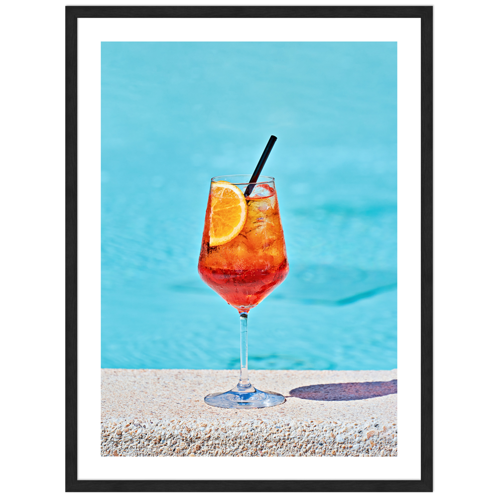 30x40 cm Cocktail Poster "Sunrise" in schwarzem Rahmen