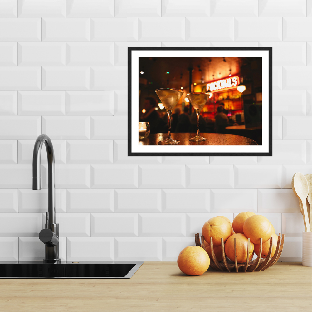 "Saturday night" 30x40 cm Poster in moderner Küche