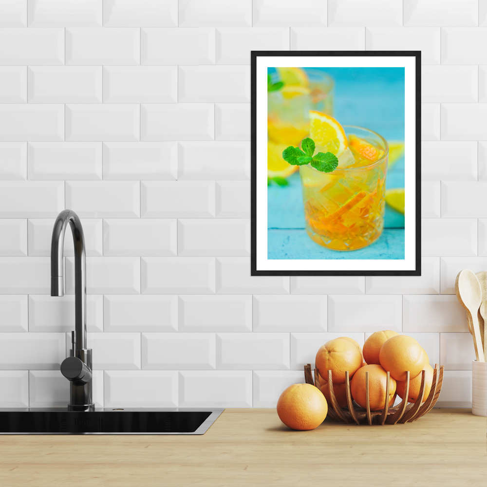 "Sommerfrische" 30x40 cm Poster in moderner Küche