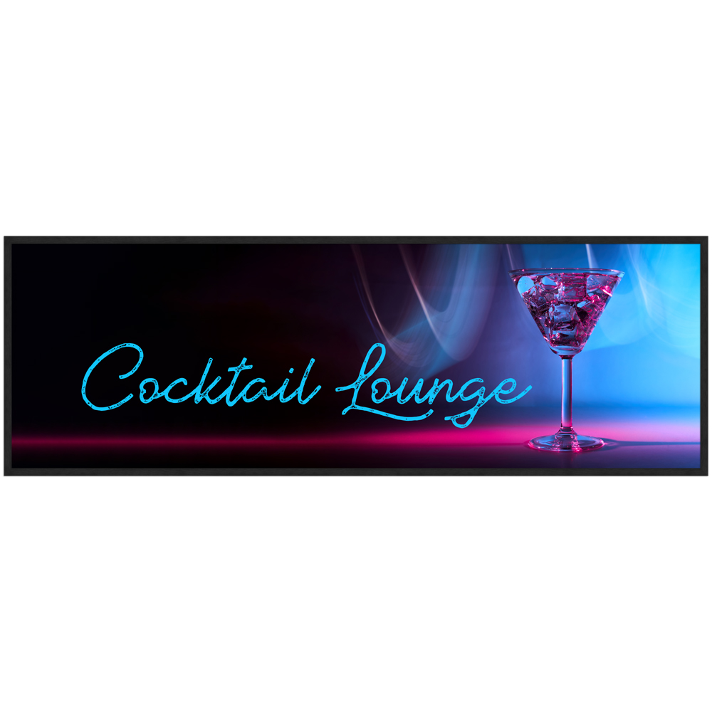 90x115 cm Cocktail Poster "Cocktail Lounge" in schwarzem Rahmen