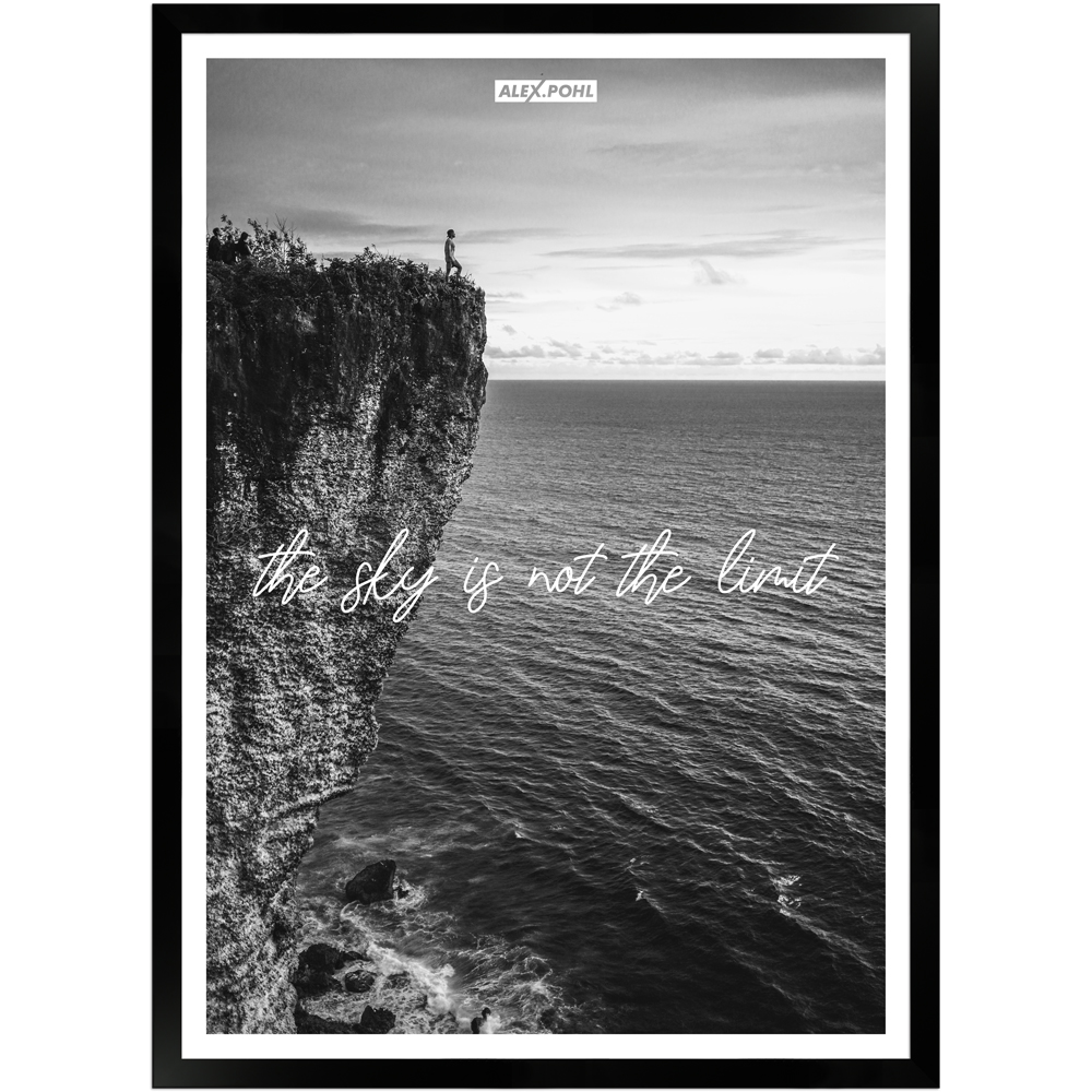 The Sky is not the Limit by Alex Pohl | Poster mit Holzrahmen 50x70 cm