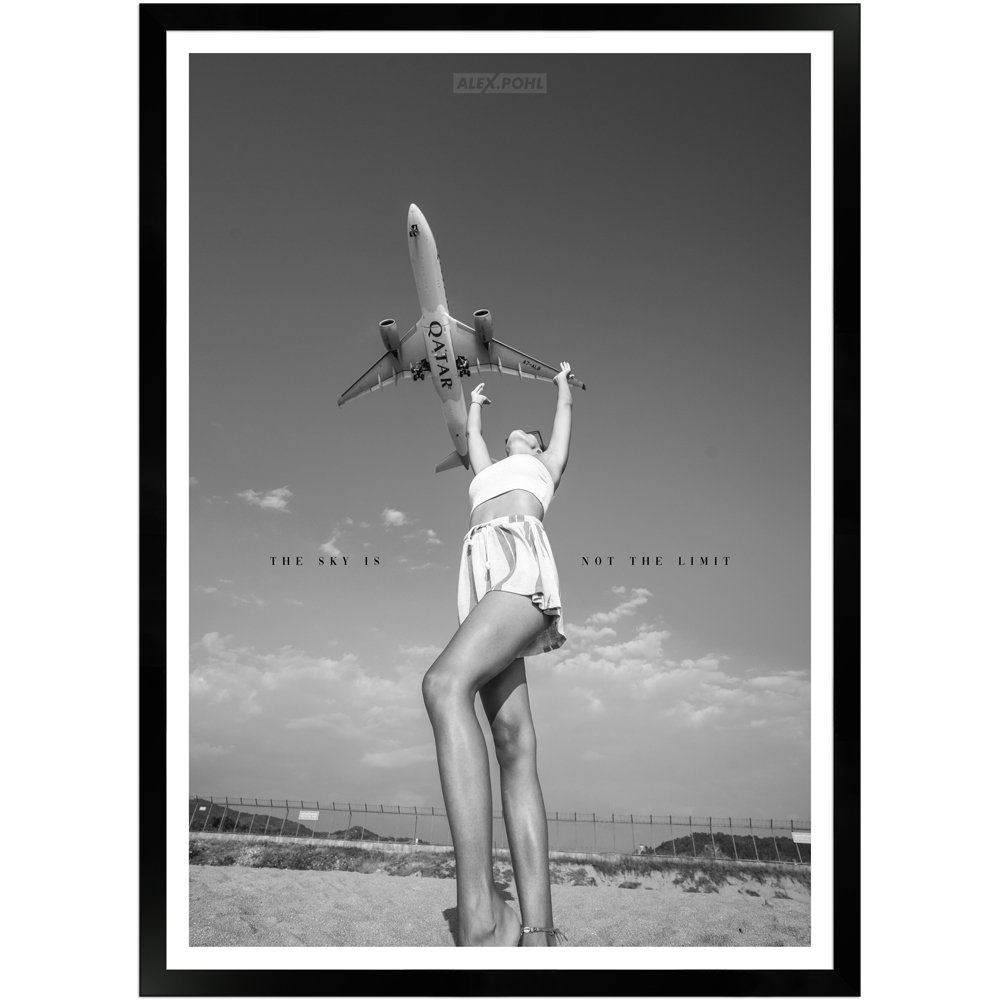 The Sky is not the Limit II by Alex Pohl | Poster mit Holzrahmen 50x70 cm