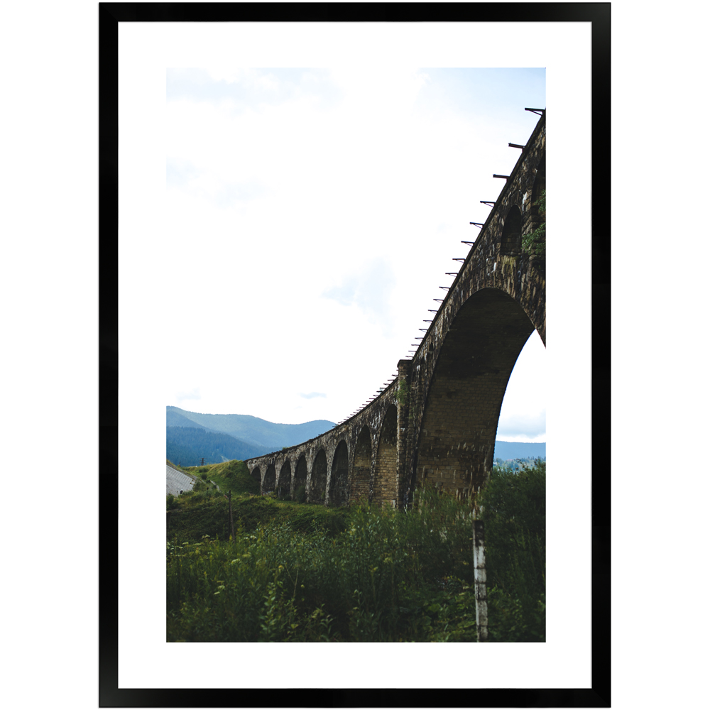 Naturaufnahme Brücke by Dima Bychick | Poster mit Holzrahmen 50x70 cm