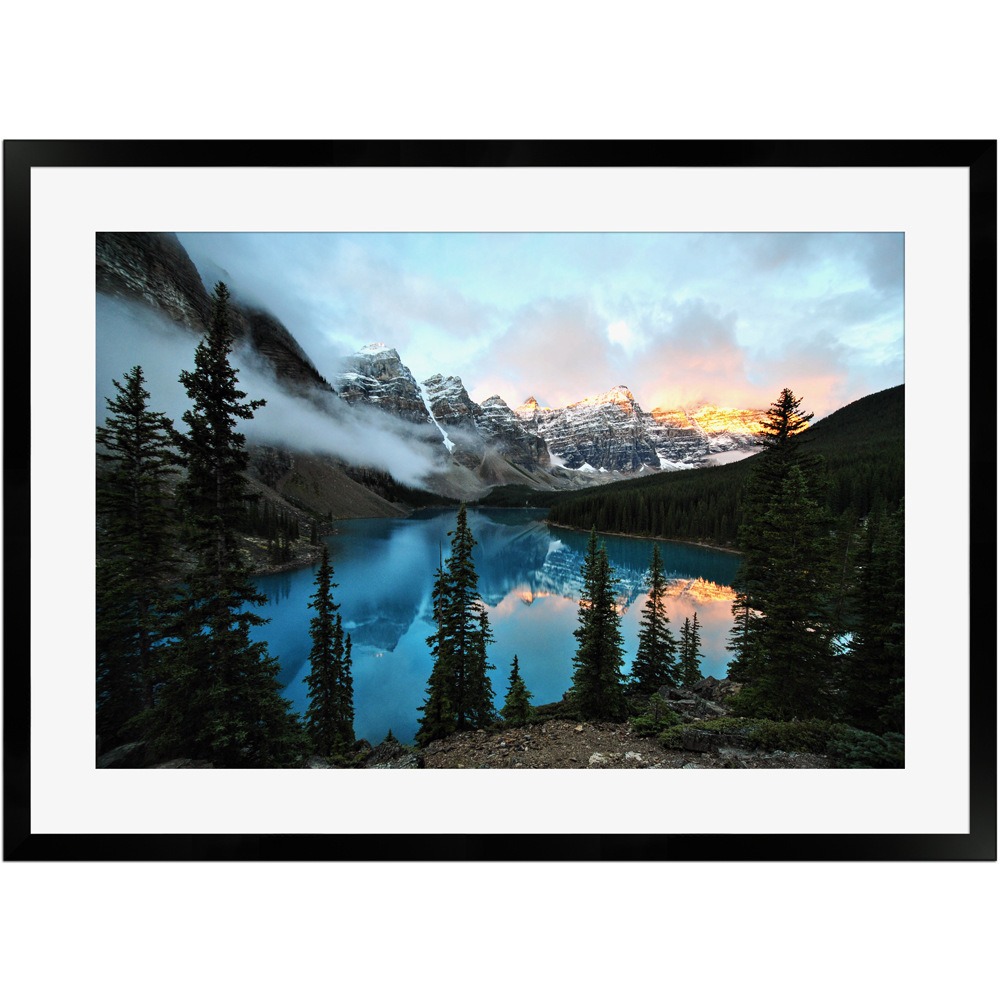 Moränensee Banff Nationalpark Alberta Kanada | Poster mit Holzrahmen 50x70 cm