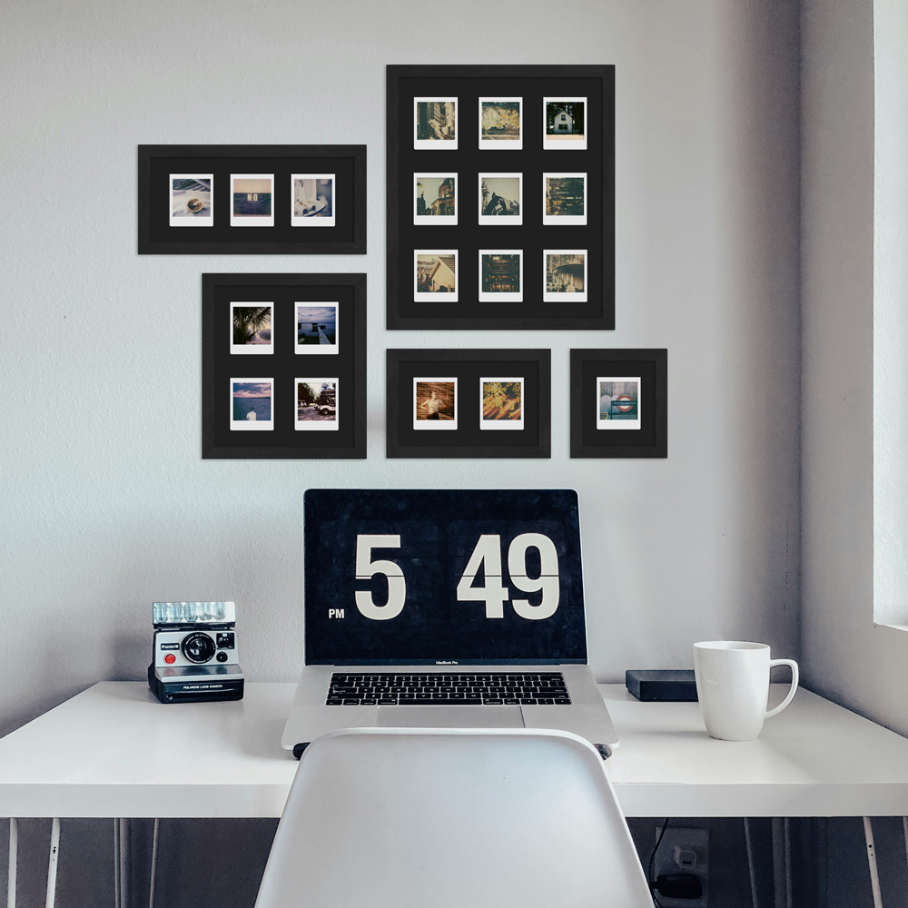 Bilderwand H960 Schwarz, gemasert für Instax-Square-Bilder, Atmosphärisches Bild