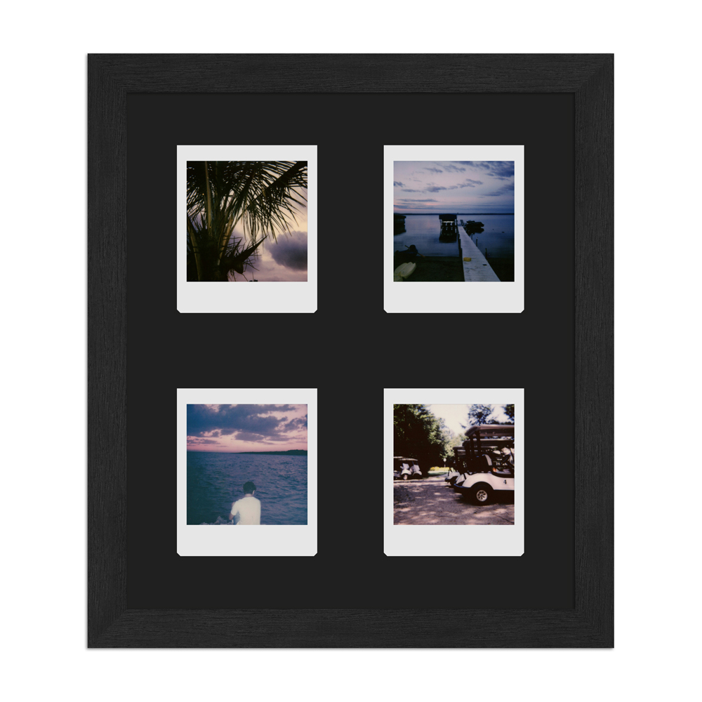 Rahmenbild für 4 Instax Square, Bilderrahmen H960 Schwarz, gemasert