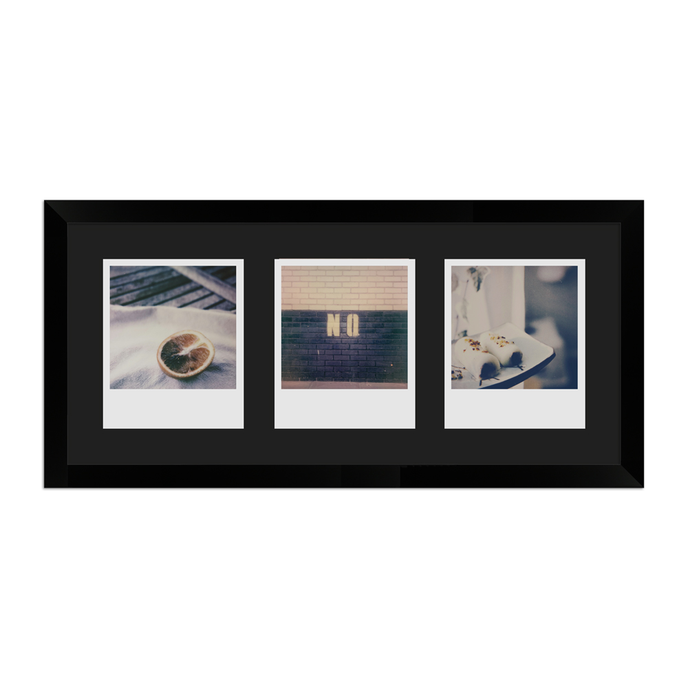 Rahmenbild für 3 Polaroids, Bilderrahmen H950 Schwarz