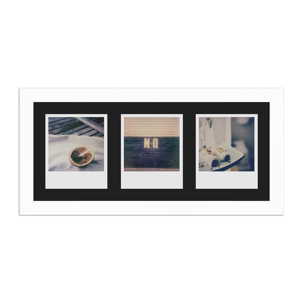 Rahmenbild für 3 Polaroids, Bilderrahmen H960 Weiß