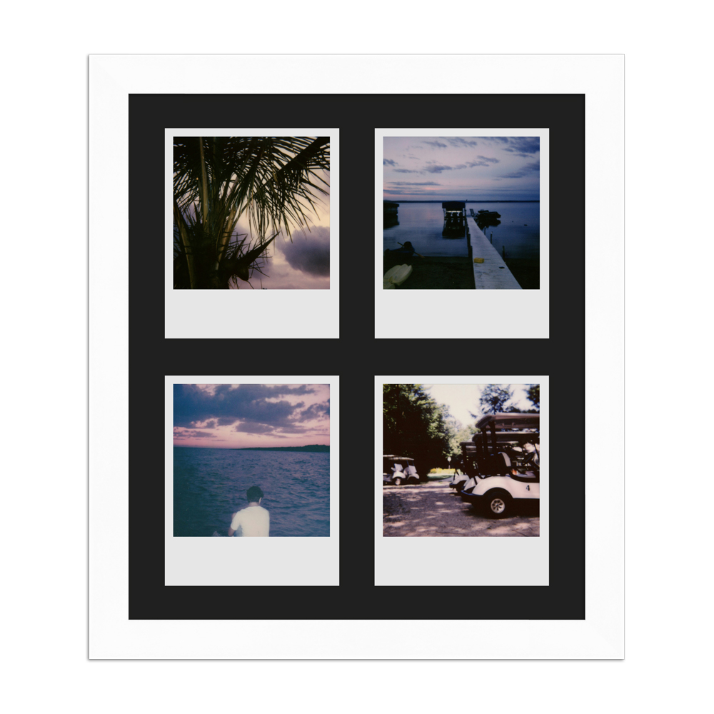 Rahmenbild für 4 Polaroids, Bilderrahmen H960 Weiß