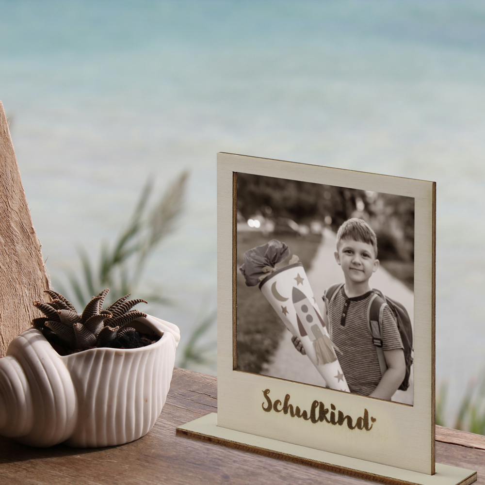 Holzbilderrahmen "Schulkind" für Polaroids Polaroid Rahmen "Schulkind" zum Aufstellen