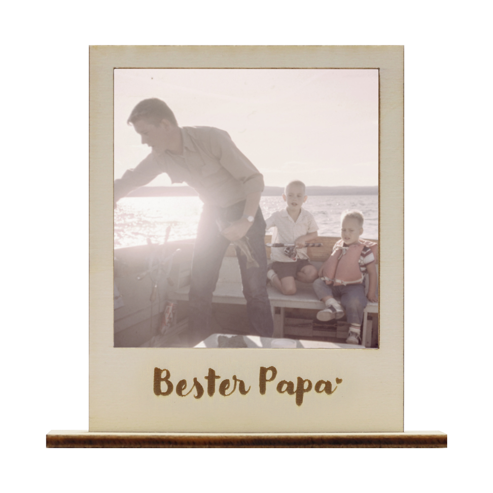 Bilderrahmen für Polaroids mit Schriftzug Bester Papa