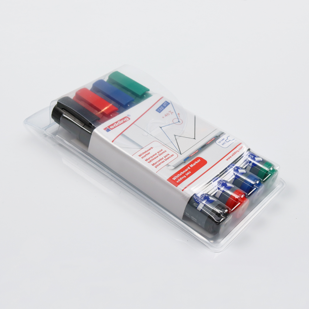 Whiteboard Marker eingepackt schwarzer, roter, blauer und grüner Whiteboard Marker