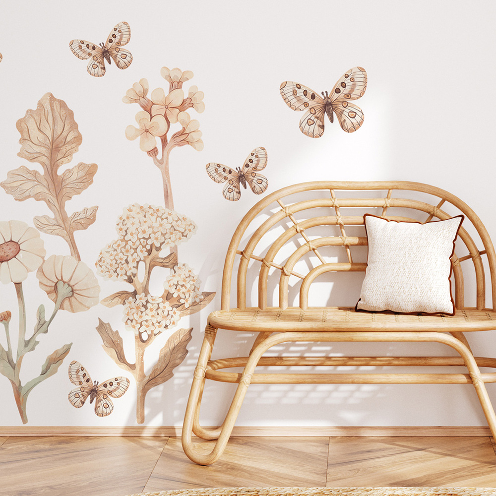 Kinderzimmer dekoriert mit Blumen Boho-Set I Sticker