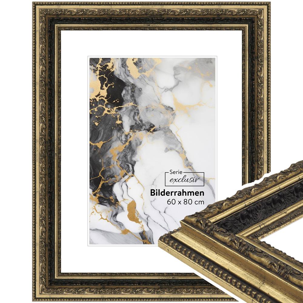 Mende Frames Bilderrahmen E016 Gold 50 x 75 cm aus Holz Made in Germany