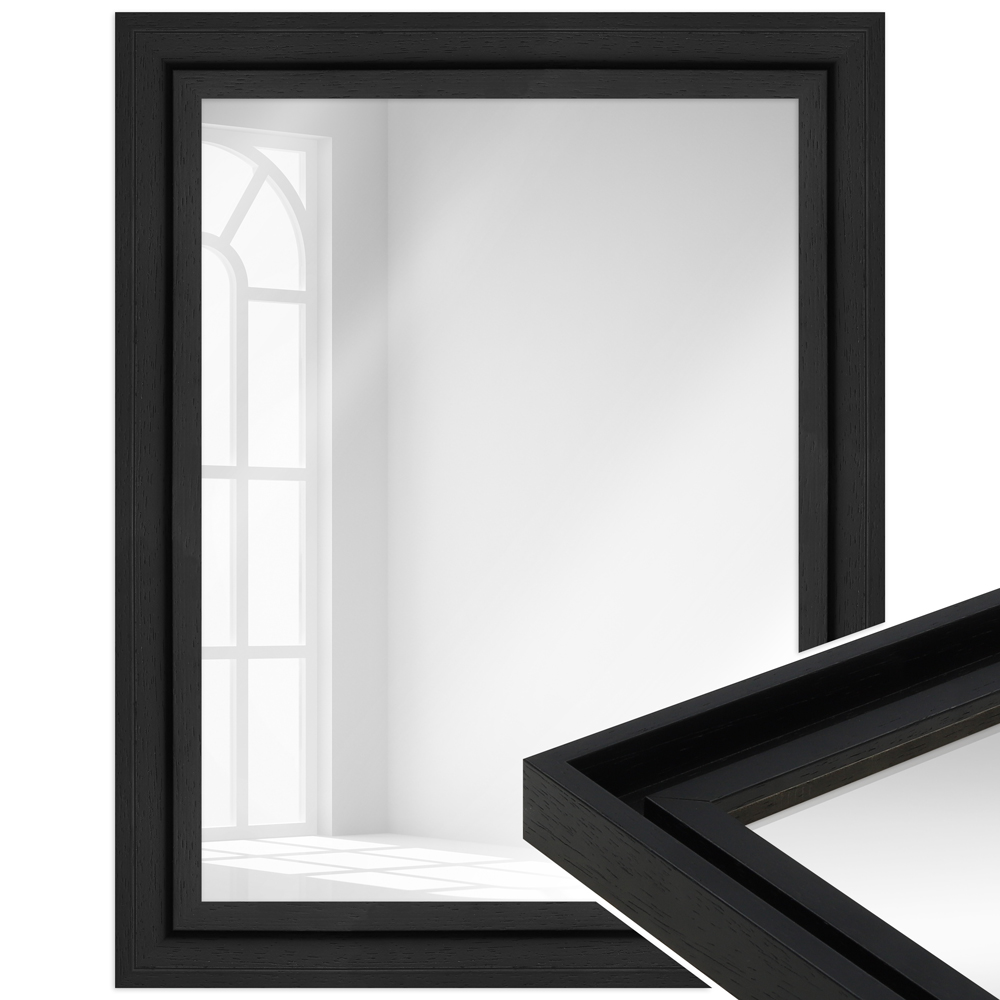 Mende Frames Wandspiegel H540 Schwarz, gemasert 24 x 30 cm aus Holz Made in Germany