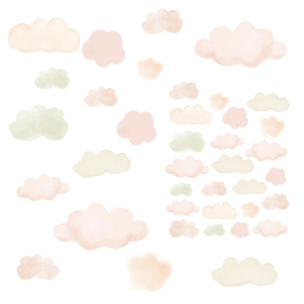Wandtattoos beigefarbener Wolken