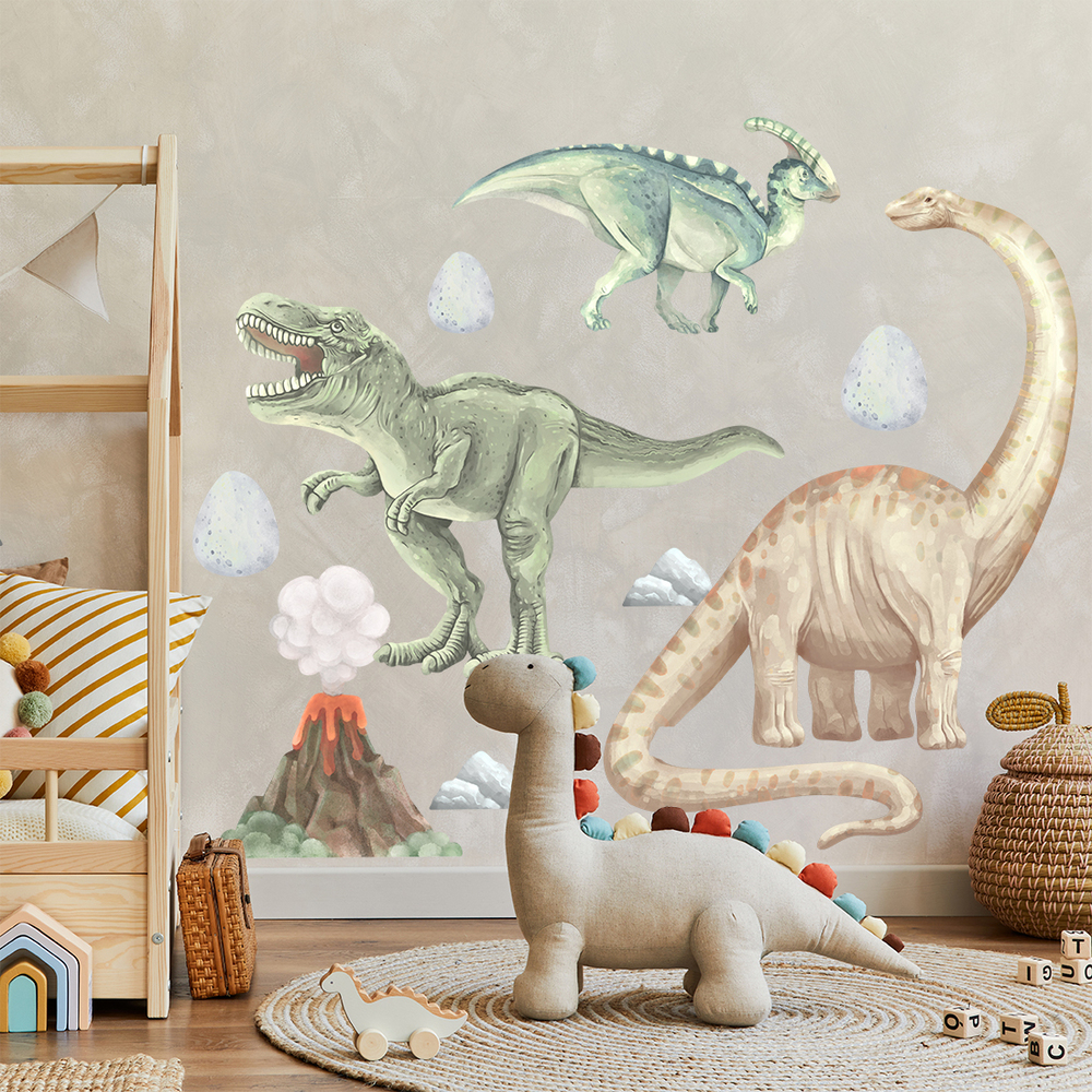 Dinosaurier I Wandtattoo für Kinder Spielzimmer gestaltet mit Dinosaurier I Wandtattoo
