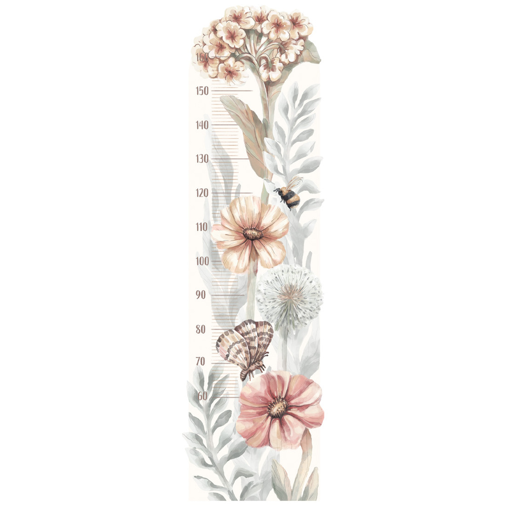 Wandtattoo | Wildblumen Kindermesslatte