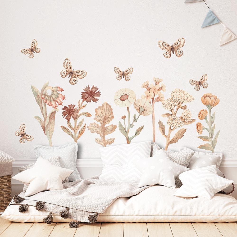 Blumen Boho-Set I Wandtattoo an Kinderzimmerwand