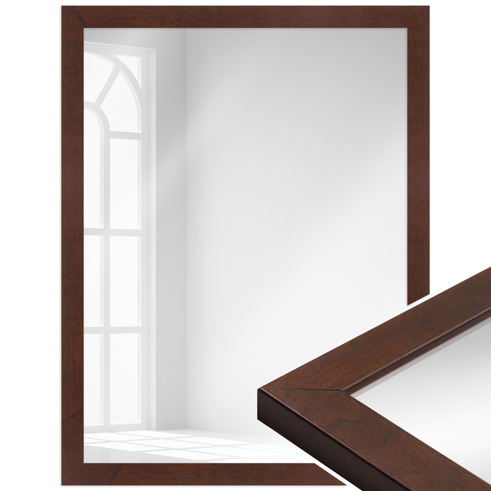 Mende Frames Wandspiegel H430 Nussbaum 50 x 75 cm aus Holz Made in Germany