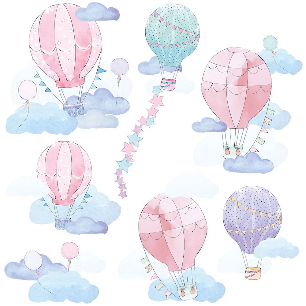 Wandtattoo rosafarbener Ballons