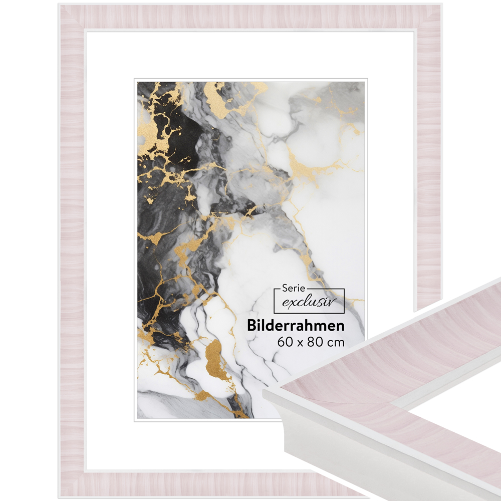 Mende Frames Bilderrahmen E038 Rosa 30 x 40 cm aus Holz Made in Germany