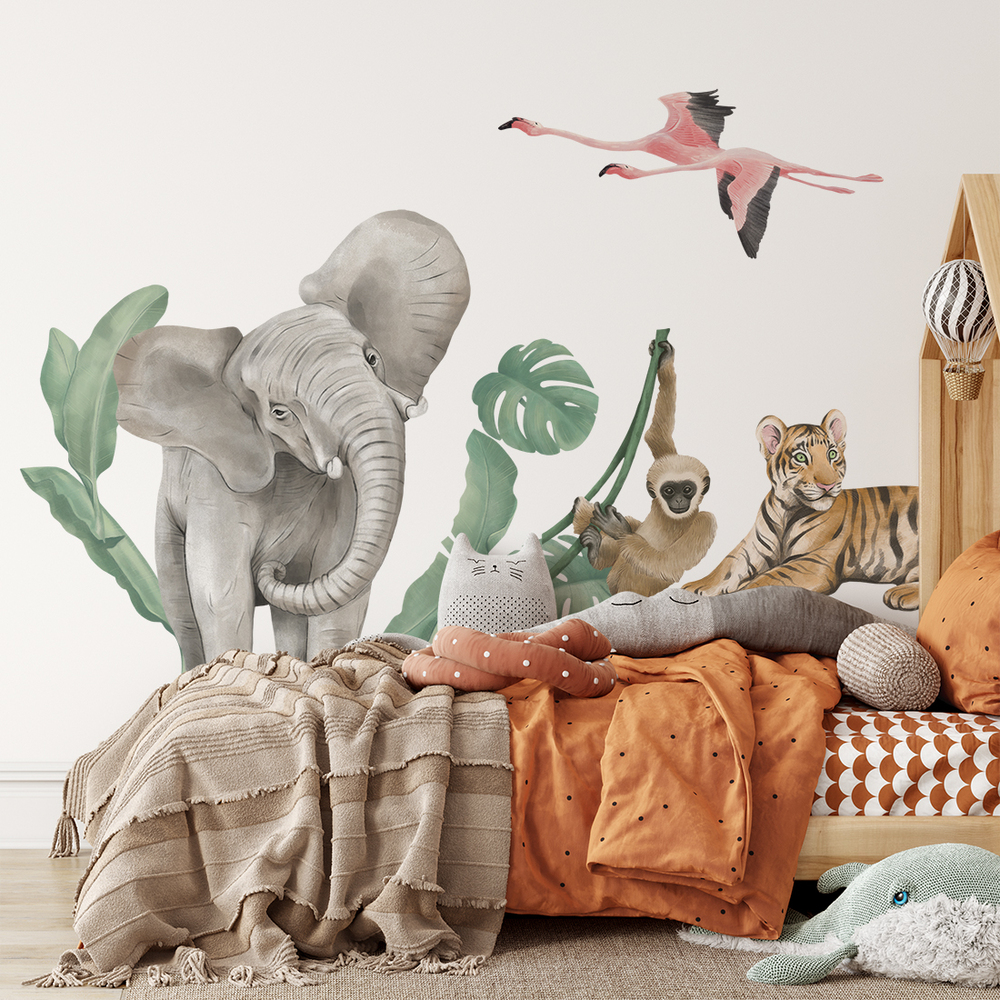 Sticker Safari-Tiere I für Wand Wand dekoriert mit Safari-Tiere I Wandsticker