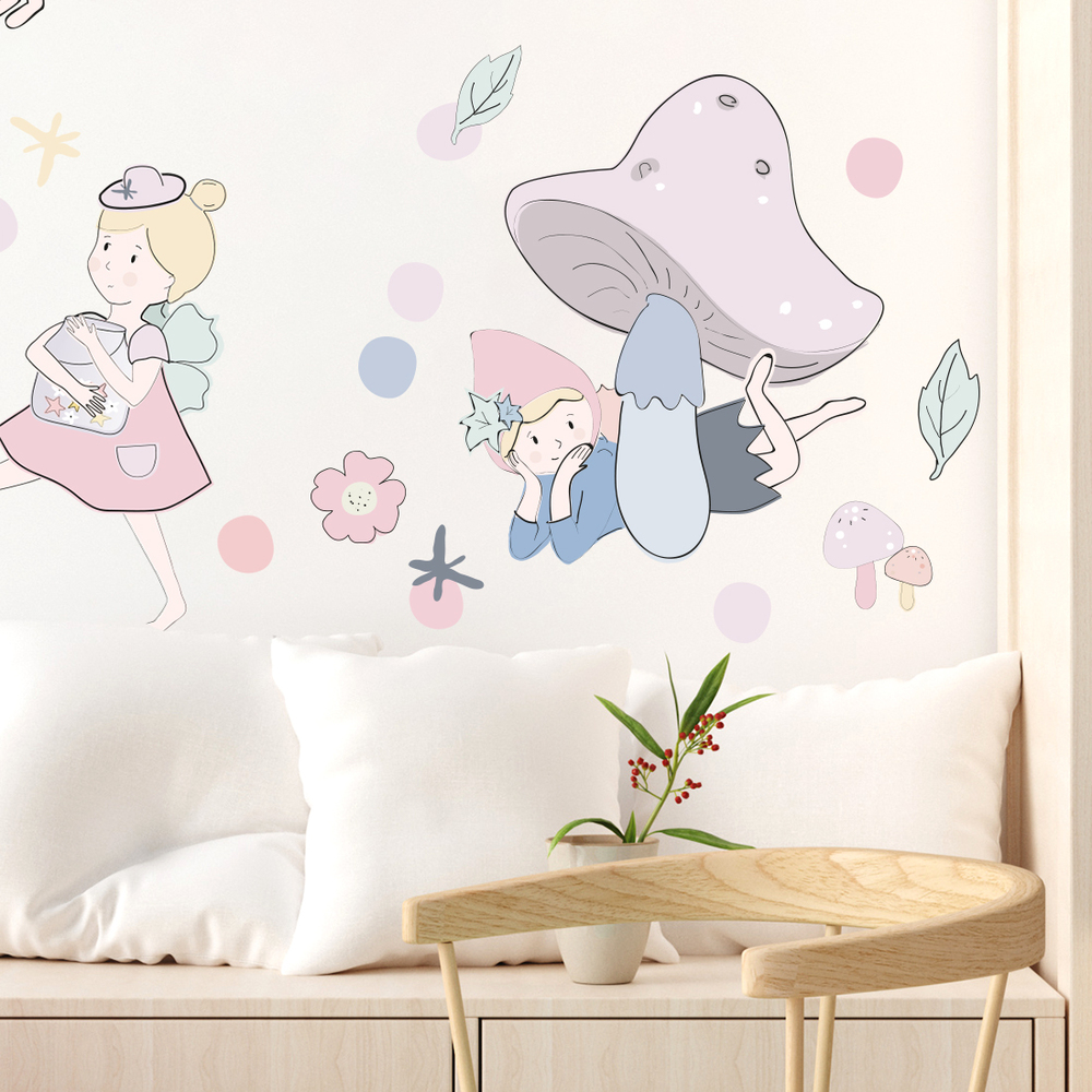 Wandaufkleber Motiv Feen Rosa