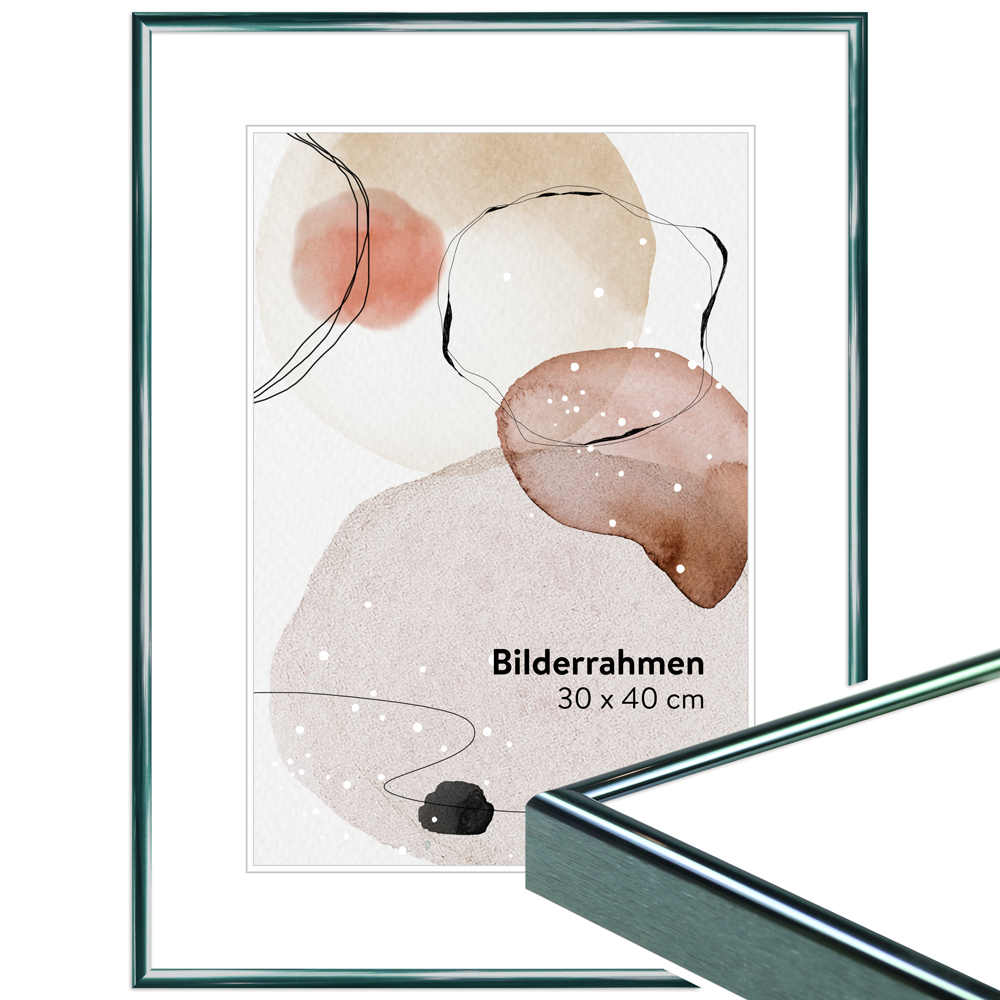 Mende Frames Bilderrahmen H250 Grün 18 x 24 cm aus Aluminium Made in Germany