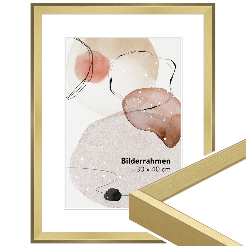 Mende Frames Bilderrahmen H790 Gold 40 x 60 cm aus Holz Made in Germany