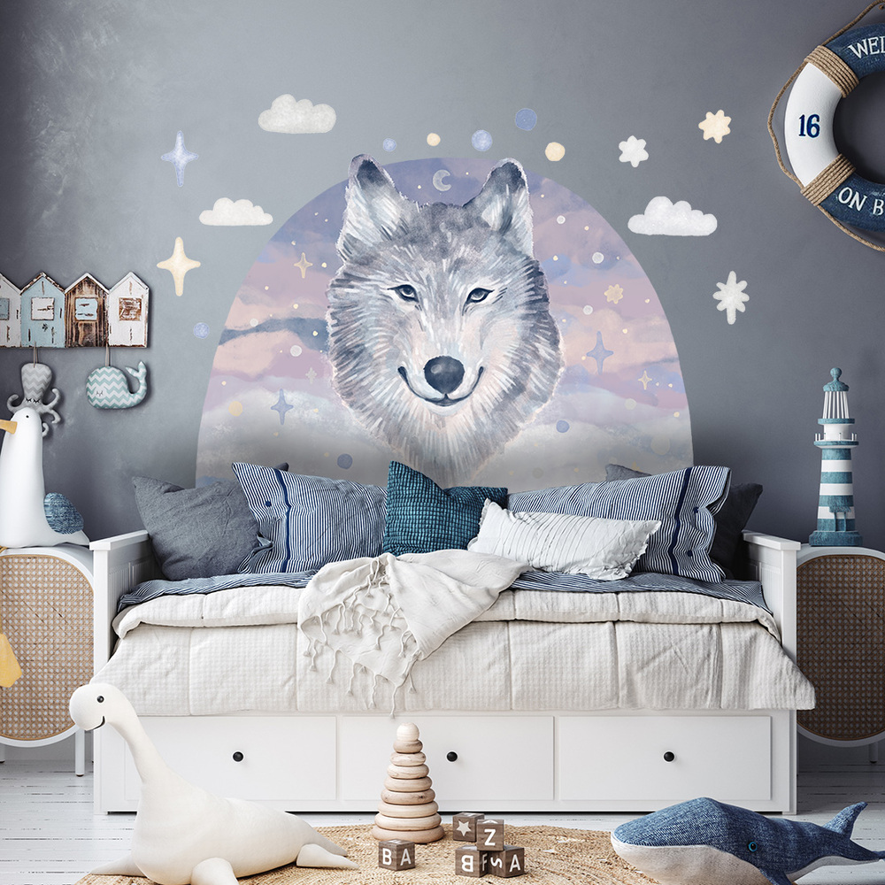 Deko Wandaufkleber eines Wolfes