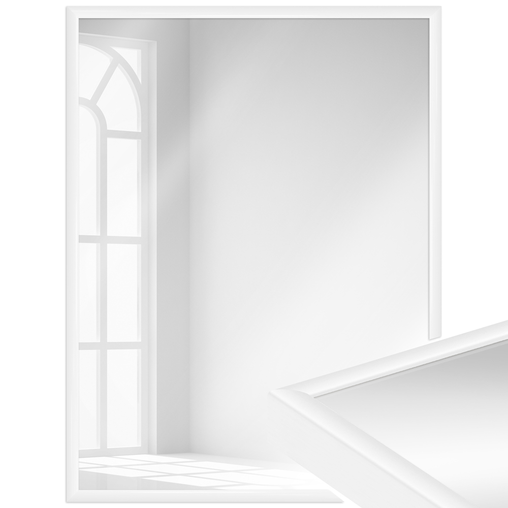 Mende Frames Wandspiegel H270 Weiß 40 x 60 cm aus Aluminium Made in Germany