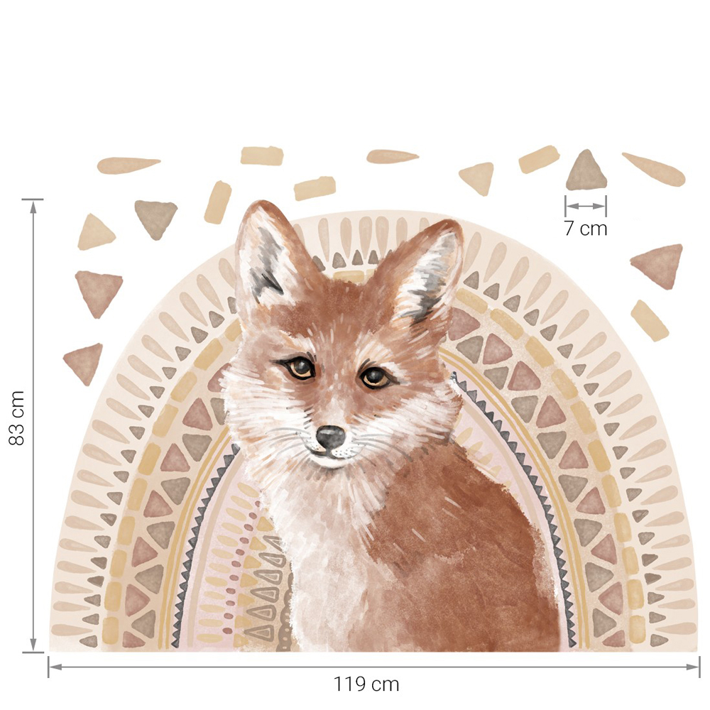 Größenabmessung Fuchs XXL Wandtattoo