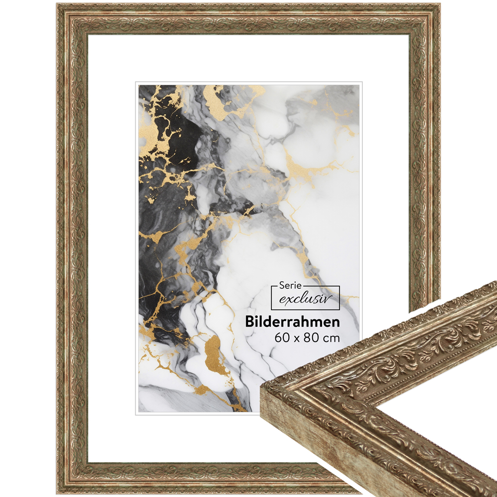 Mende Frames Bilderrahmen E024 Bronze 28 x 35 cm aus Holz Made in Germany