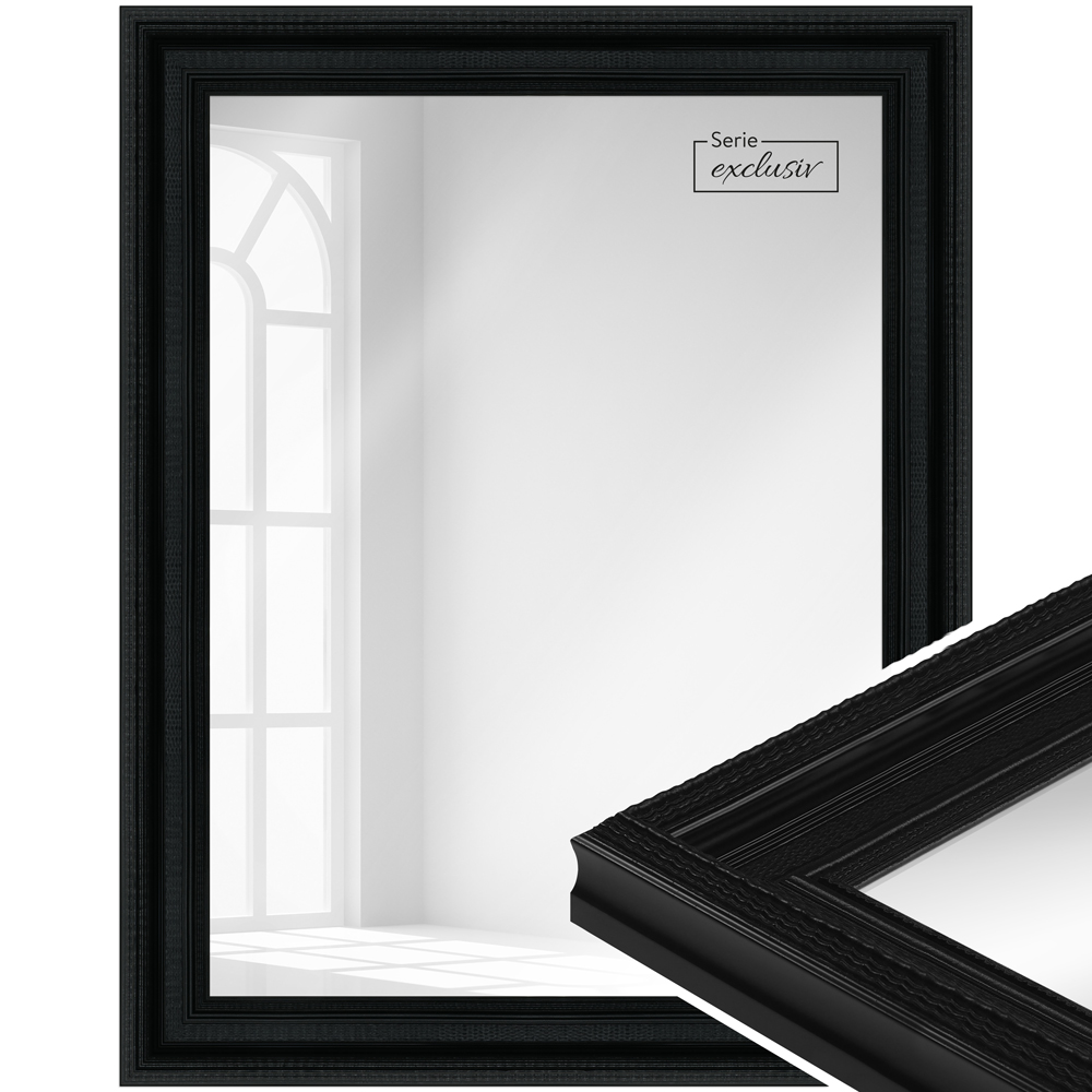 Mende Frames Wandspiegel E007 Schwarz 20 x 60 cm aus Holz Made in Germany