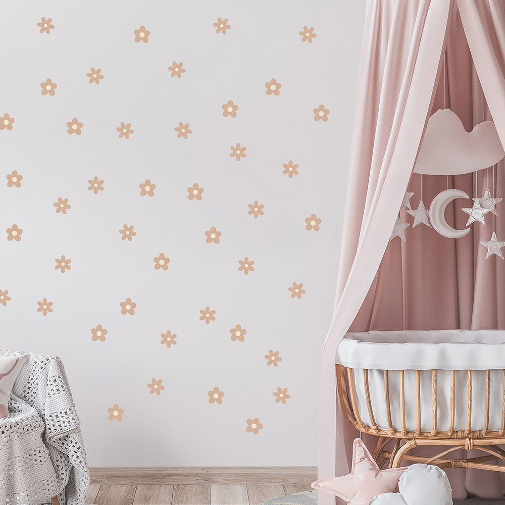 Wand dekoriert mit Gänseblümchen III Wandsticker
