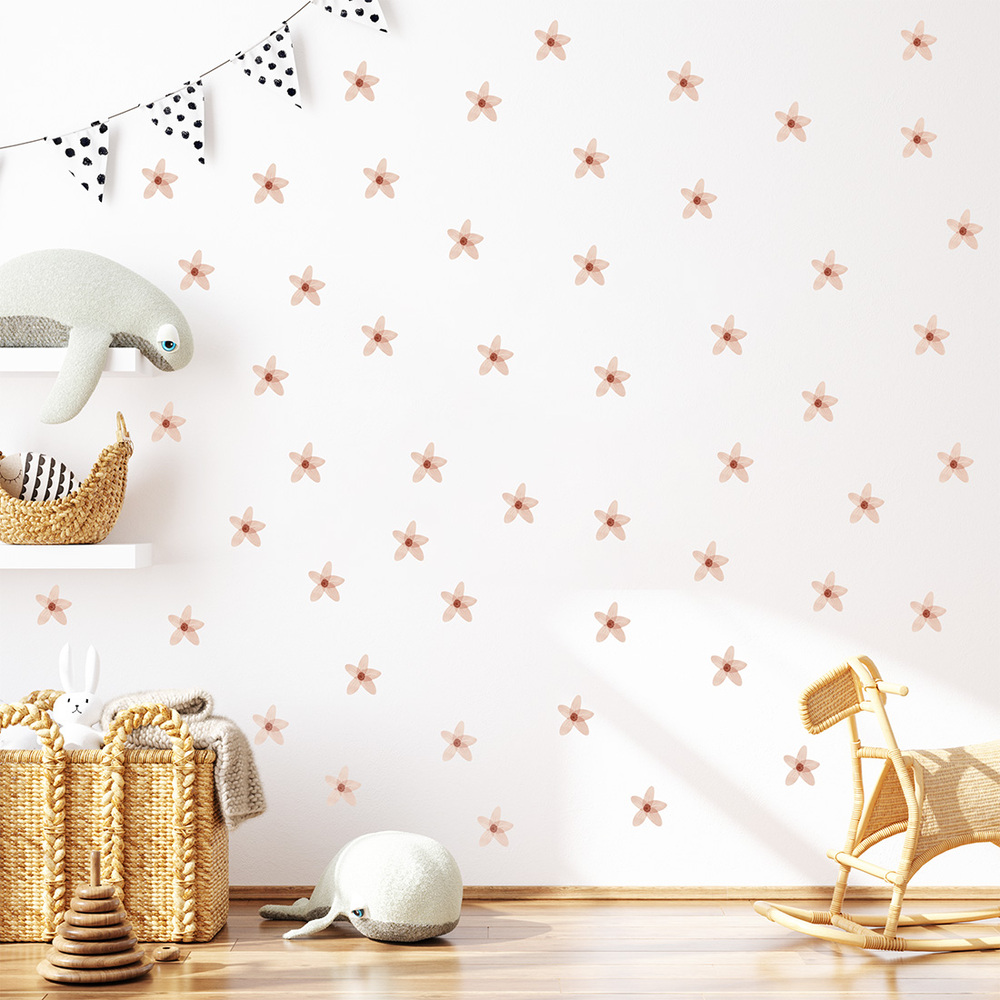 Wand dekoriert mit Vergissmeinnicht Boho Wandsticker