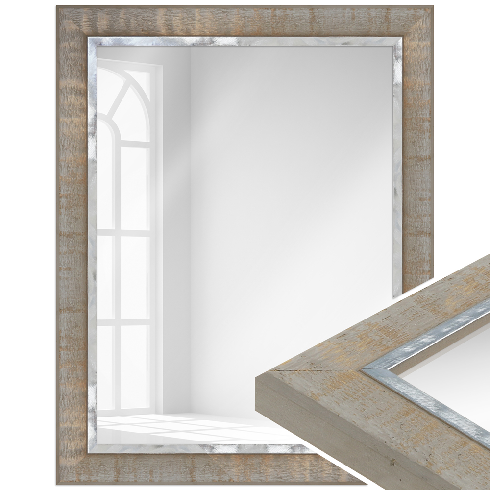 Mende Frames Wandspiegel H670 Taupe 21 x 29,7 cm aus Holz Made in Germany