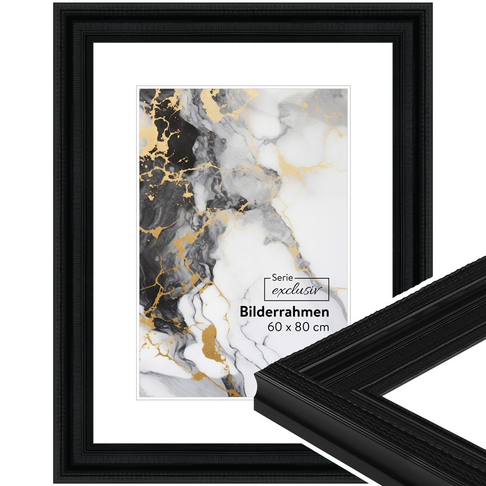 Mende Frames Bilderrahmen E007 Schwarz 20 x 30 cm aus Holz Made in Germany