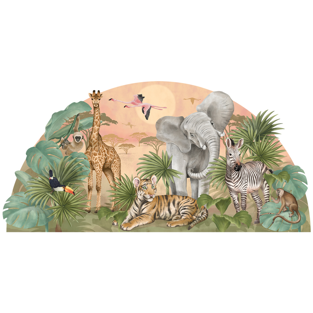 Wandtattoo einer Gruppe Safaritiere