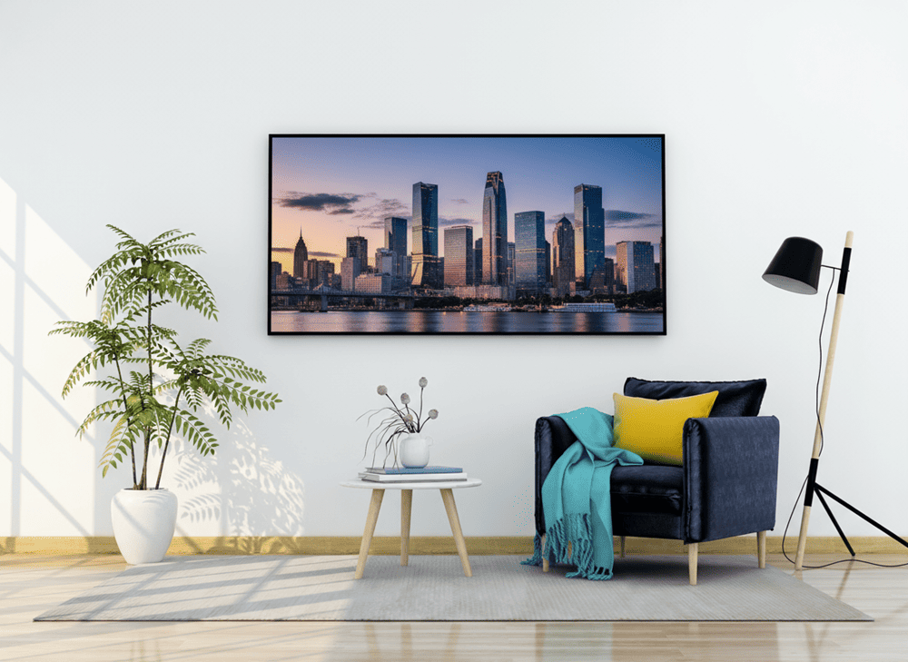 Panorama Bilderrahmen mit Skyline Foto