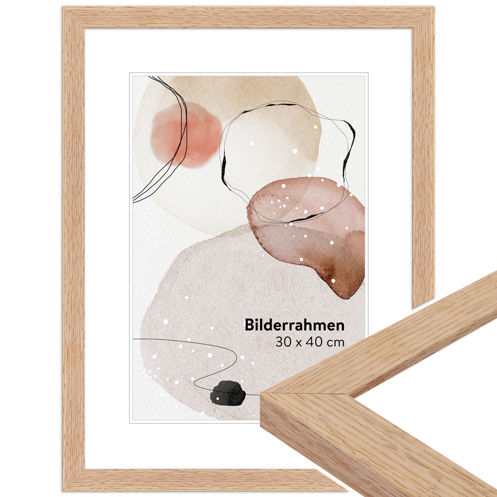 Mende Frames Bilderrahmen H430 Eiche 40 x 60 cm aus Holz Made in Germany