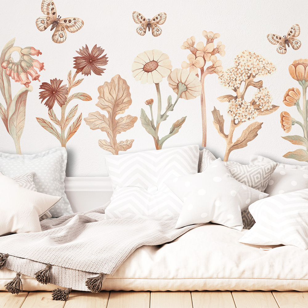 Wandaufkleber Motiv Blumen Boho-Set I