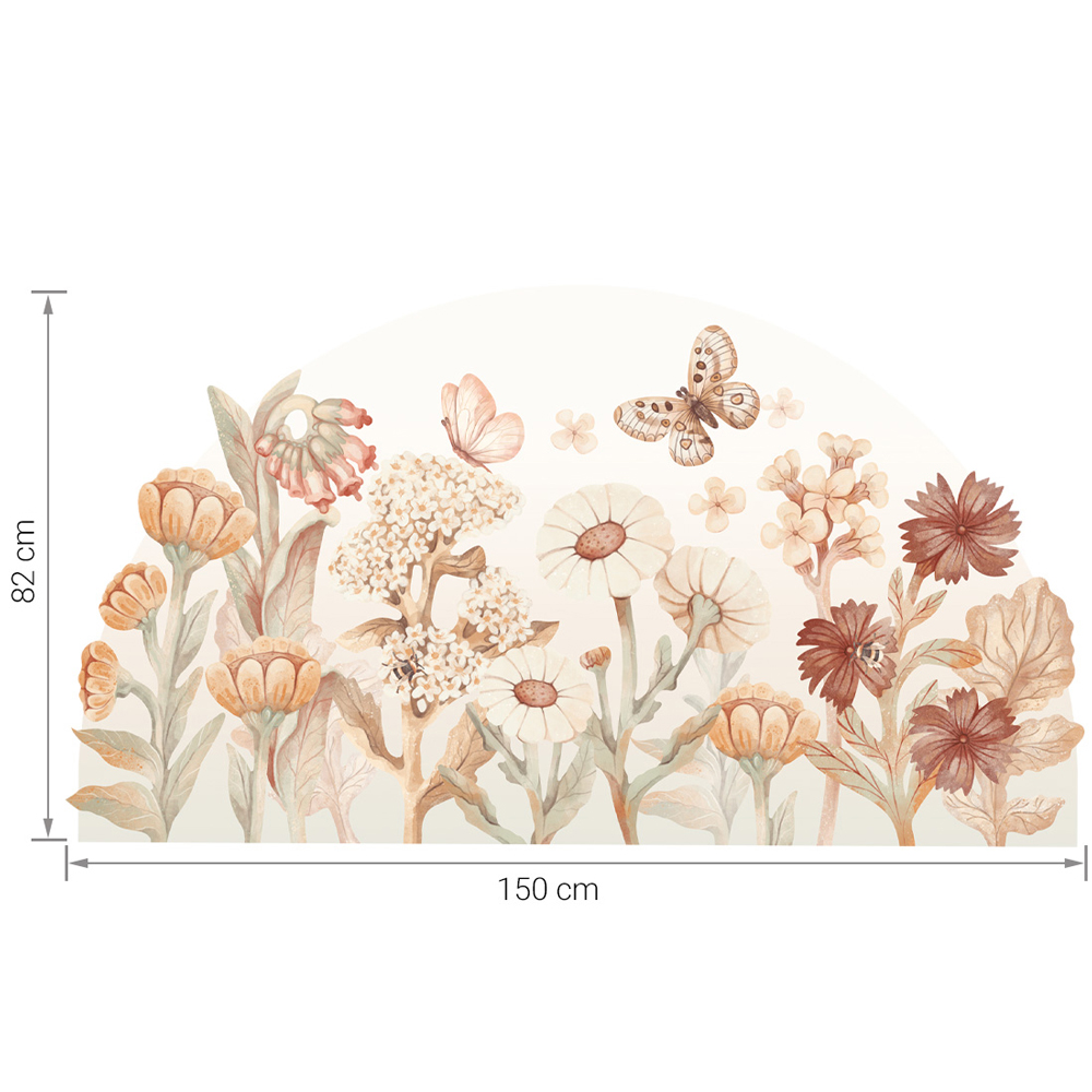 Größenabmessung Blumen Boho XL Wandtattoo