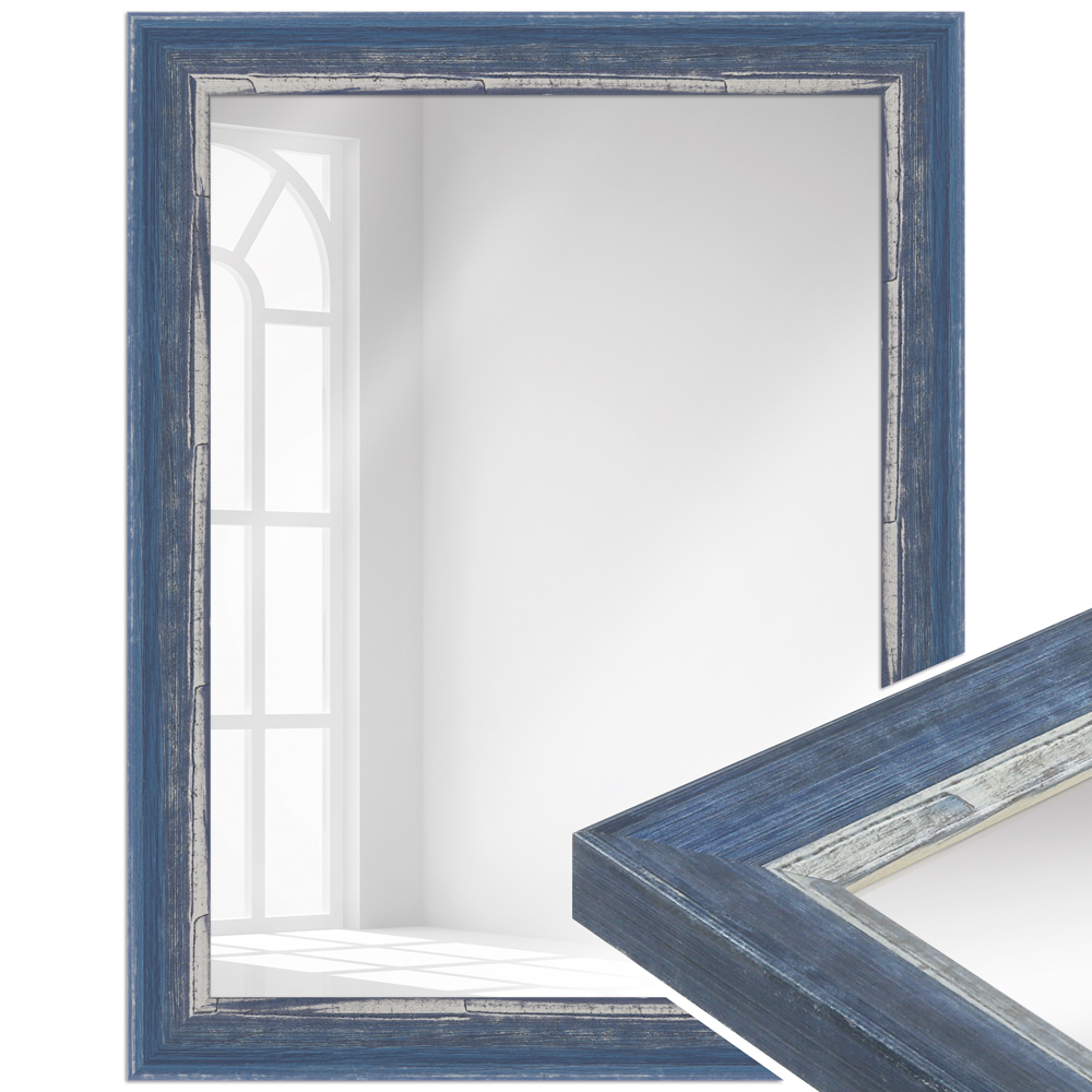 Mende Frames Wandspiegel H640 Blau 30 x 90 cm aus Holz Made in Germany