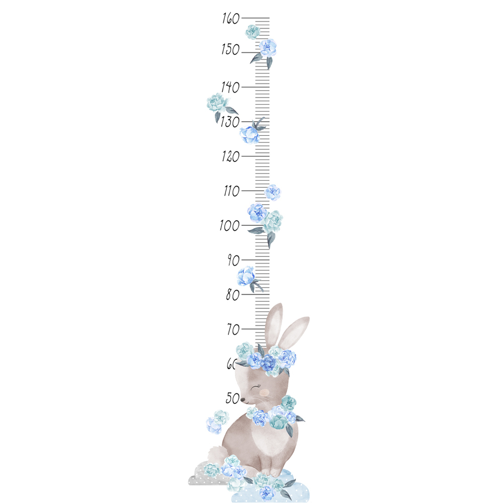 Wandtattoo | Kindermesslatte Hase Blau