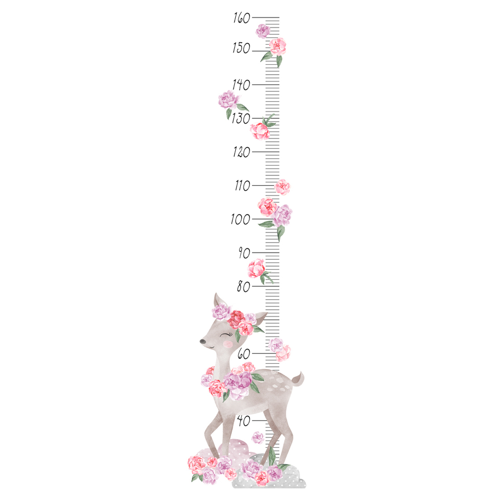 Wandtattoo | Kindermesslatte Reh Rosa
