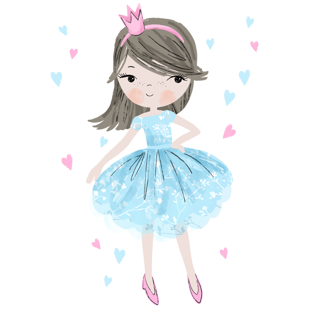 Wandtattoo einer blauen Prinzessin
