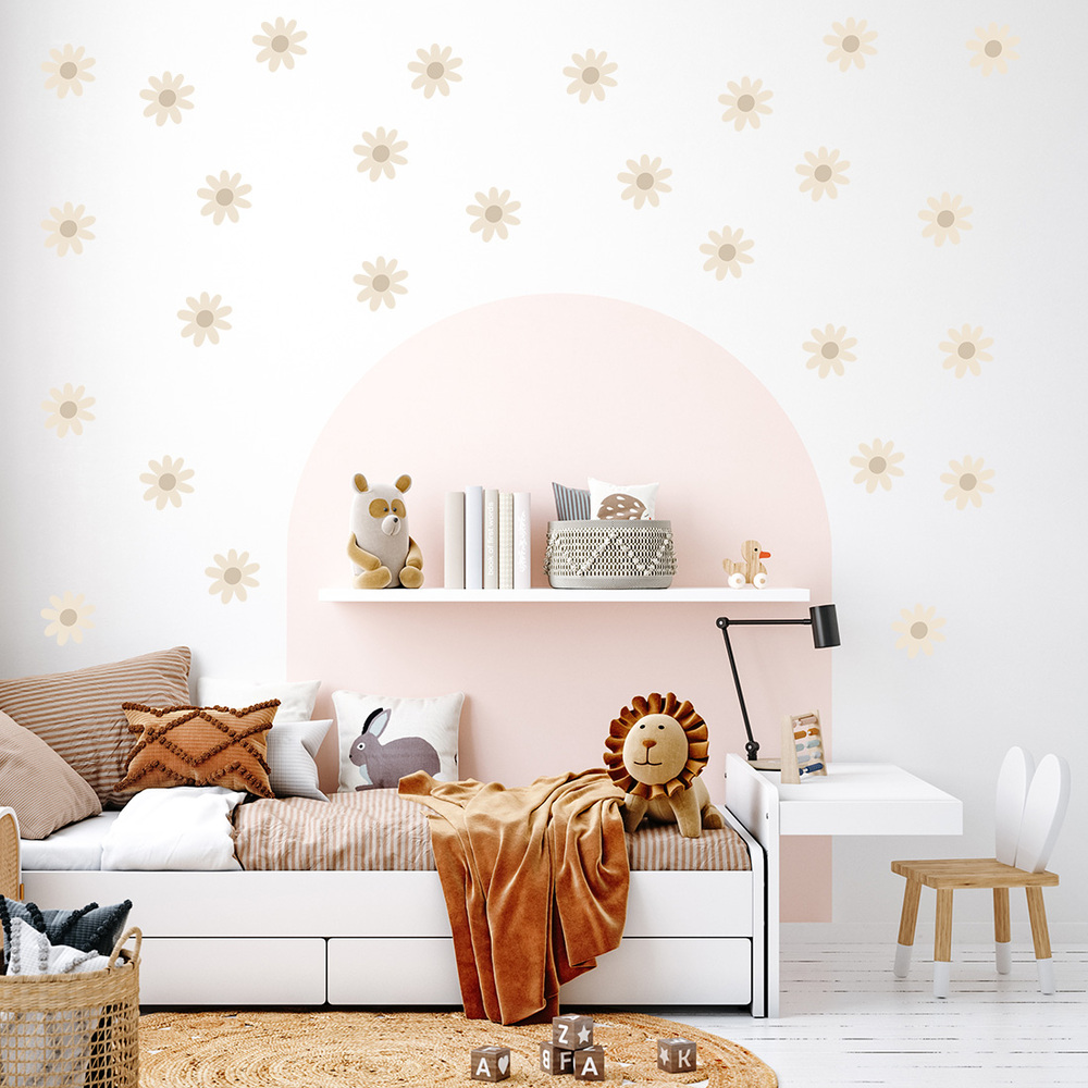 Wand dekoriert mit Gänseblümchen V Wandsticker